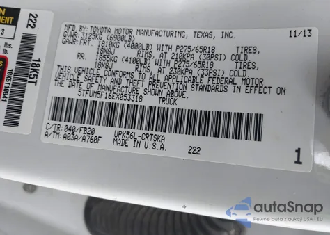 2014 Toyota Tundra Sr5 4.6L V8 from USA, damaged, VIN 5TFUM5F16EX053318